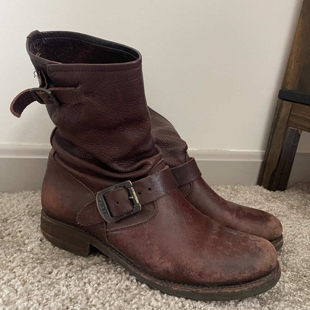 Frye brown leather boots size 8